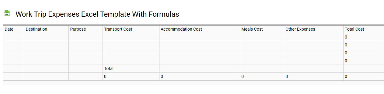 Work trip expenses Excel template with formulas