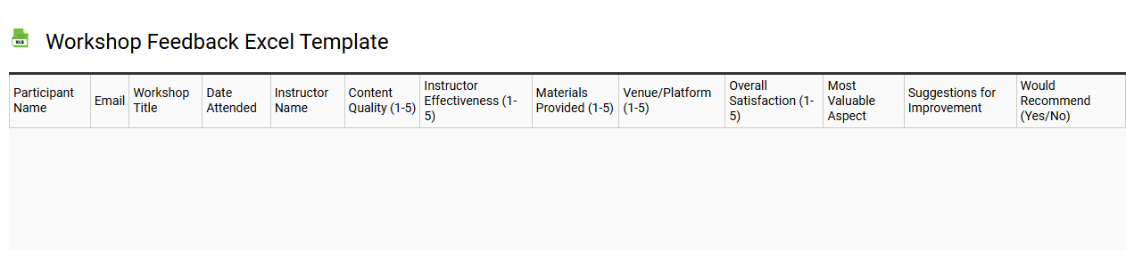 Workshop feedback Excel template