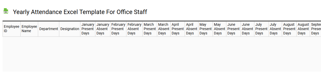 Yearly attendance Excel template for office staff