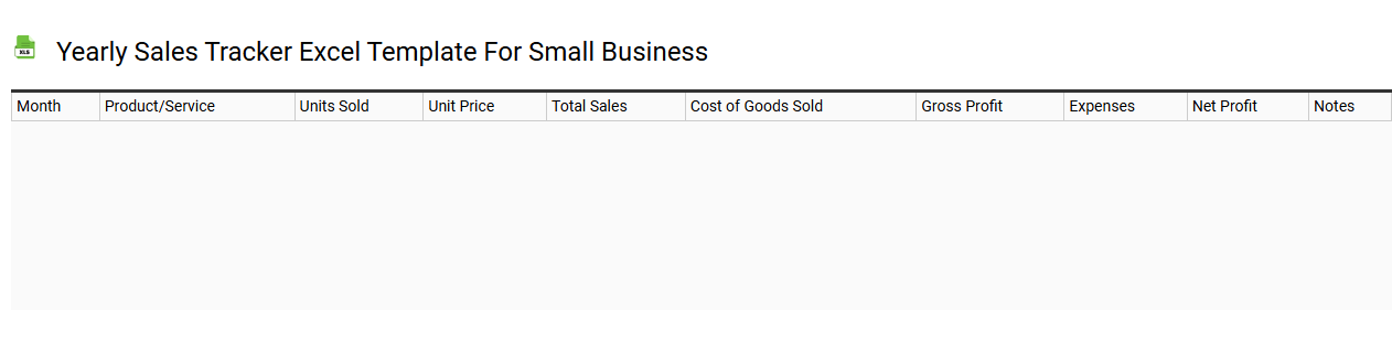 Yearly sales tracker Excel template for small business