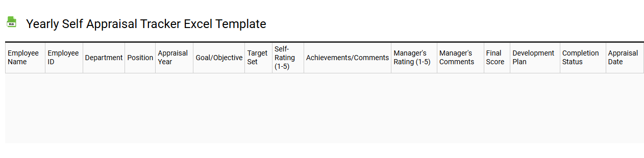 Yearly self appraisal tracker Excel template