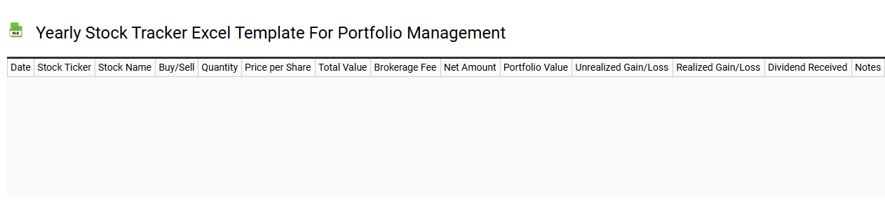 Yearly stock tracker Excel template for portfolio management