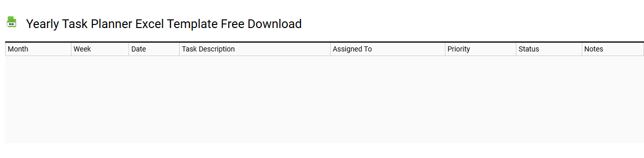 Yearly task planner Excel template free download